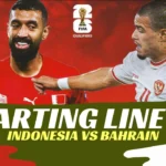 Starting Line Up Indonesia vs Bahrain