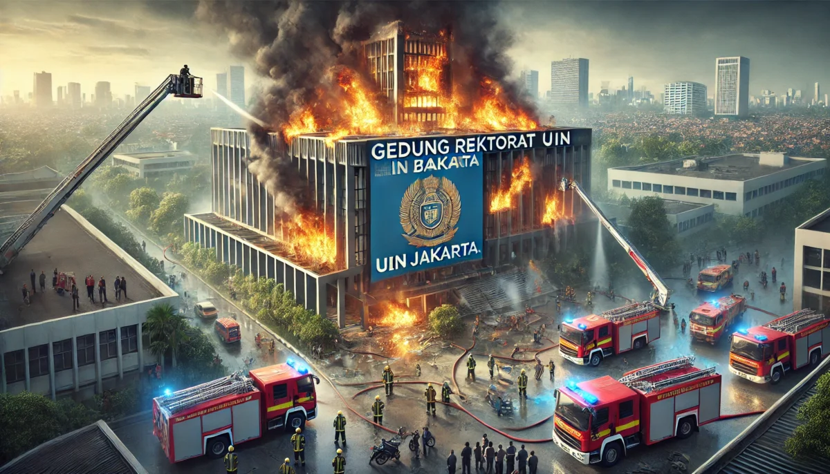 Gedung Rektorat UIN Jakarta Kebakaran