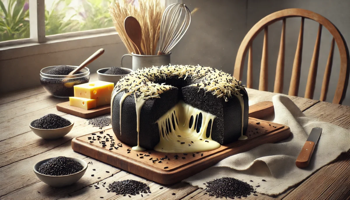 resep bolu ketan hitam keju lumer
