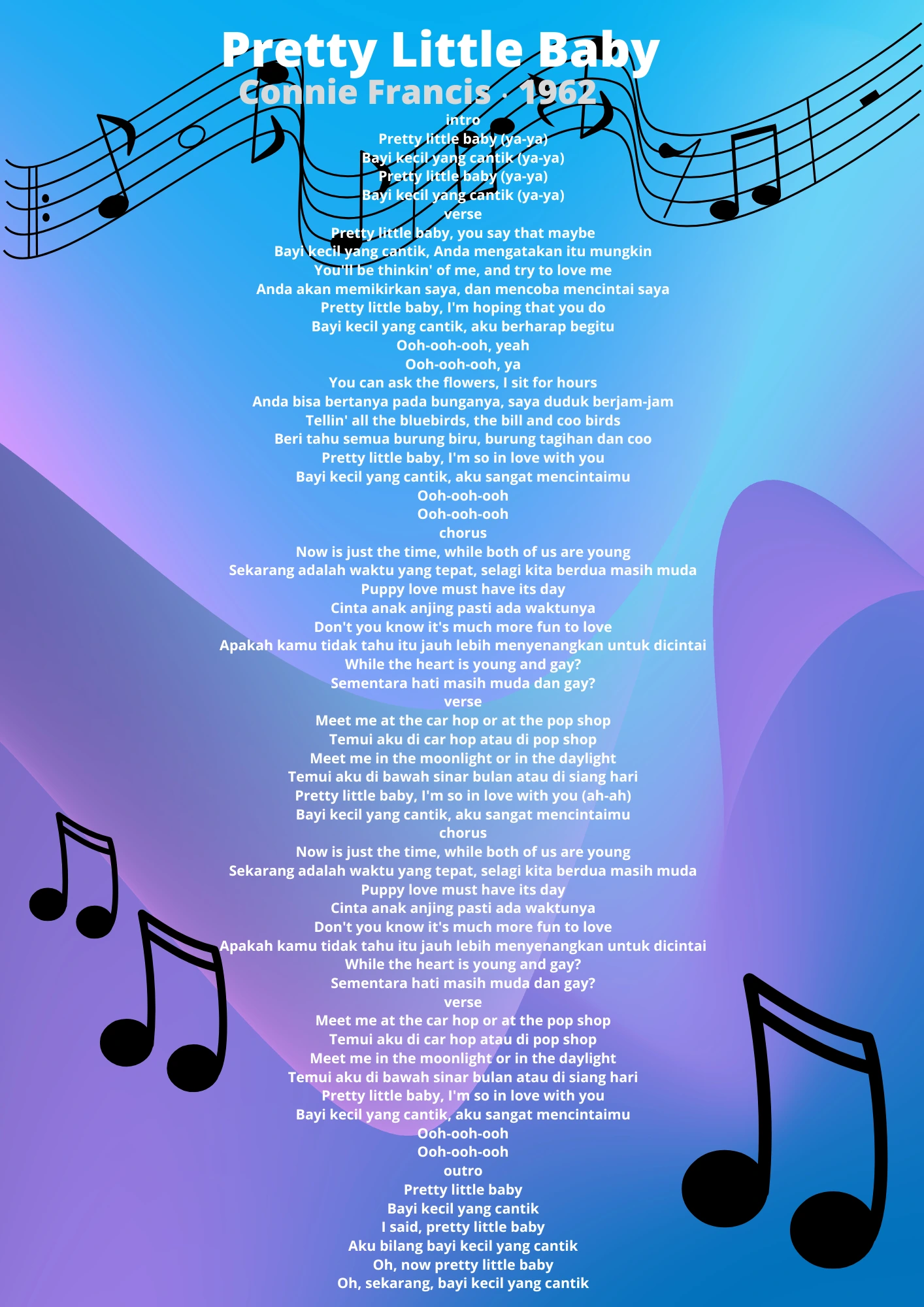 terjemahan lirik lagu pretty little baby 