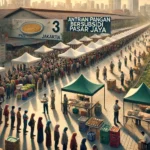 antrian pangan bersubsidi pasar jaya