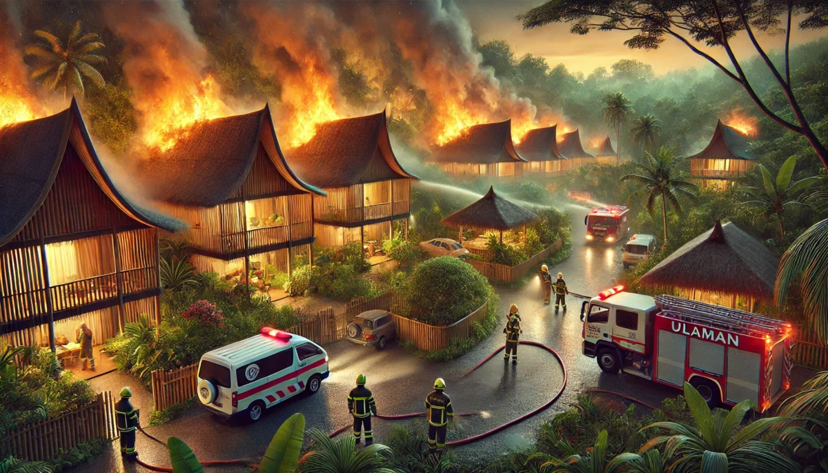 Ulaman Eco Kebakaran Hanguskan Belasan Vila Mewah di Tabanan Bali