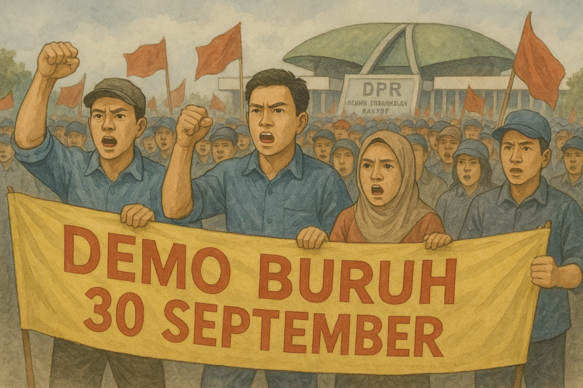 Demo Buruh 30 September Ribuan Massa Geruduk DPR Tuntut Kenaikan Gaji dan Hapus Upah Murah