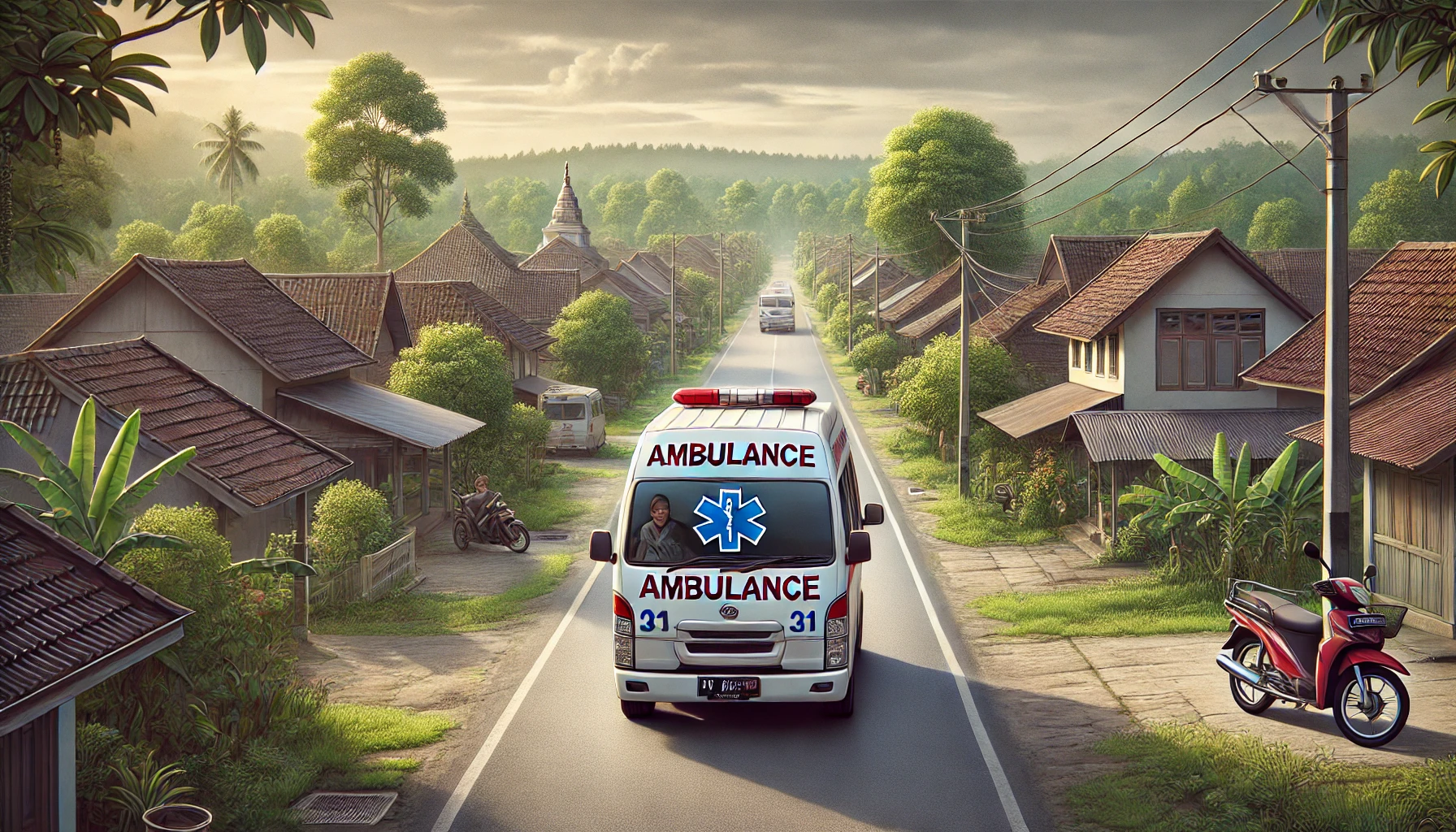 sopir ambulans mengantar jenazah