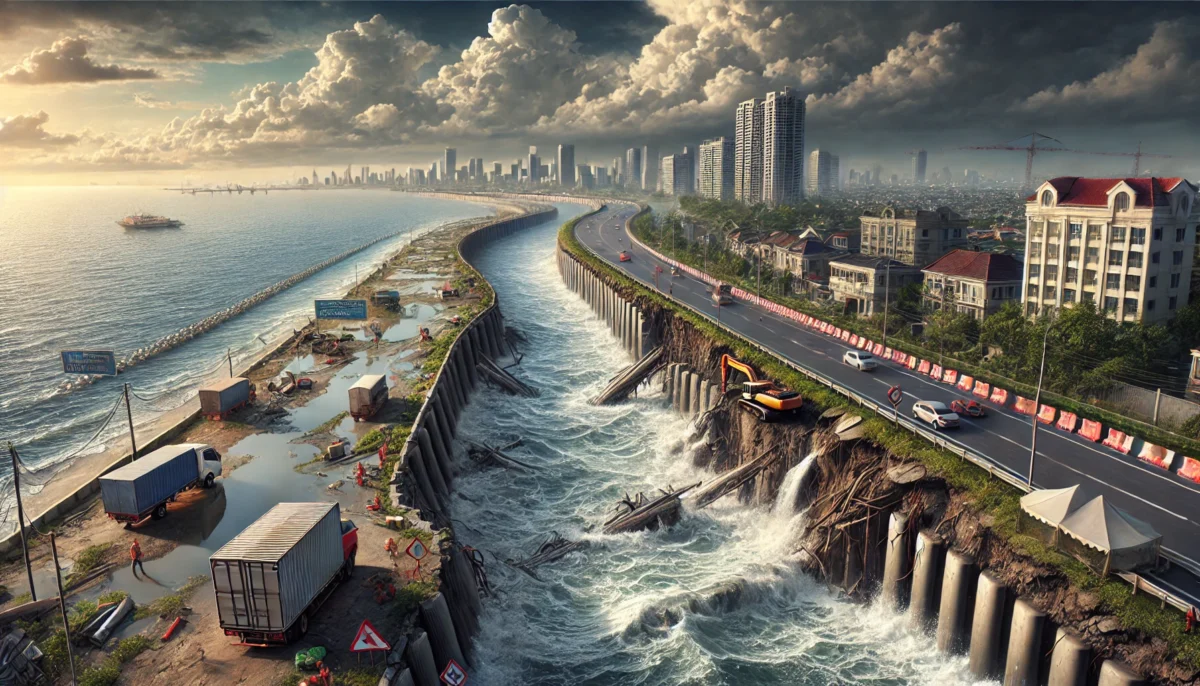 Kondisi Tanggul Pantai Mutiara Menghadirkan Ancaman Besar bagi Keamanan Kawasan Pesisir Jakarta di Tengah Peningkatan Risiko Banjir Rob