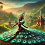 tari merak menggunakan mahkota berbentuk