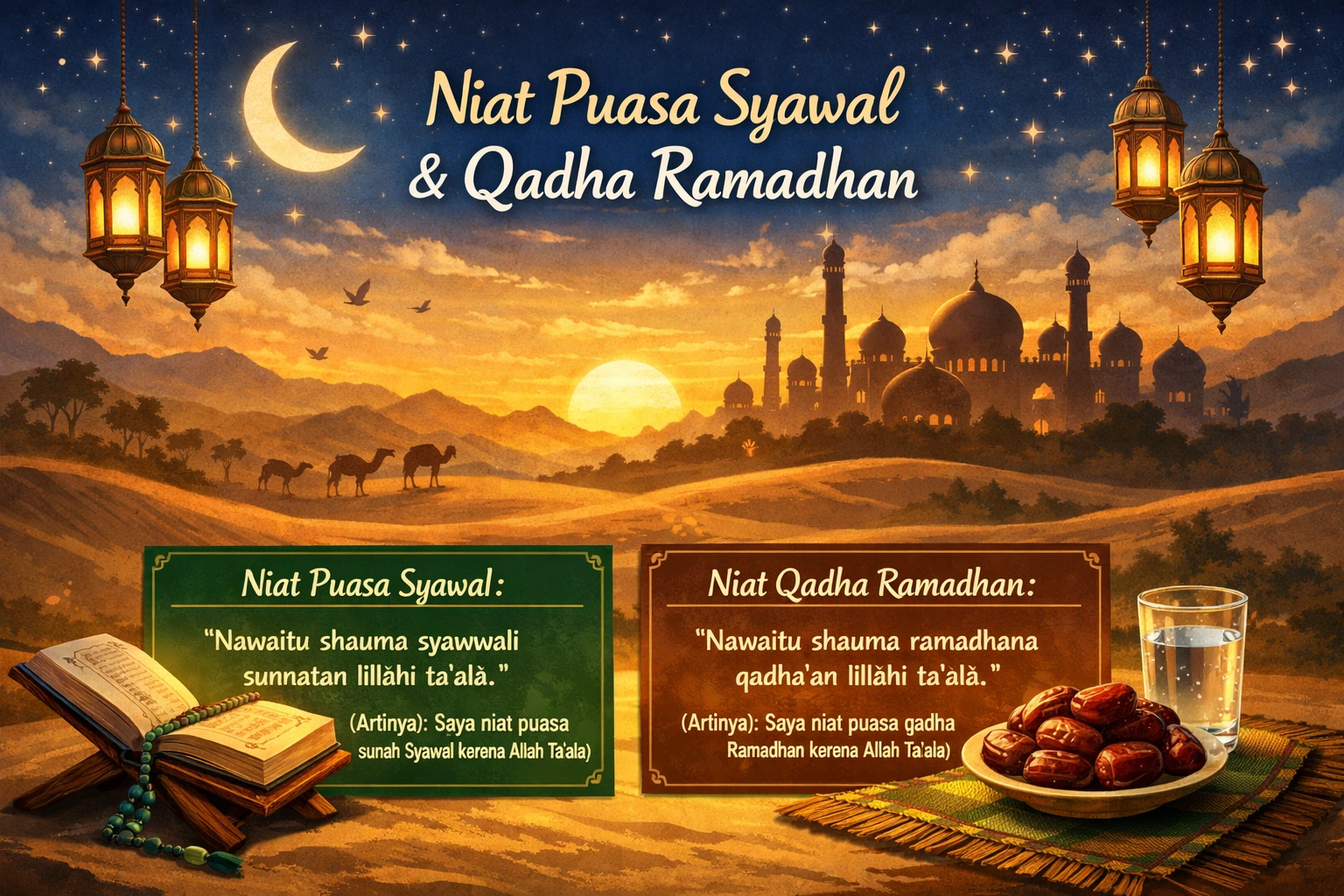 niat puasa syawal dan qadha ramadhan