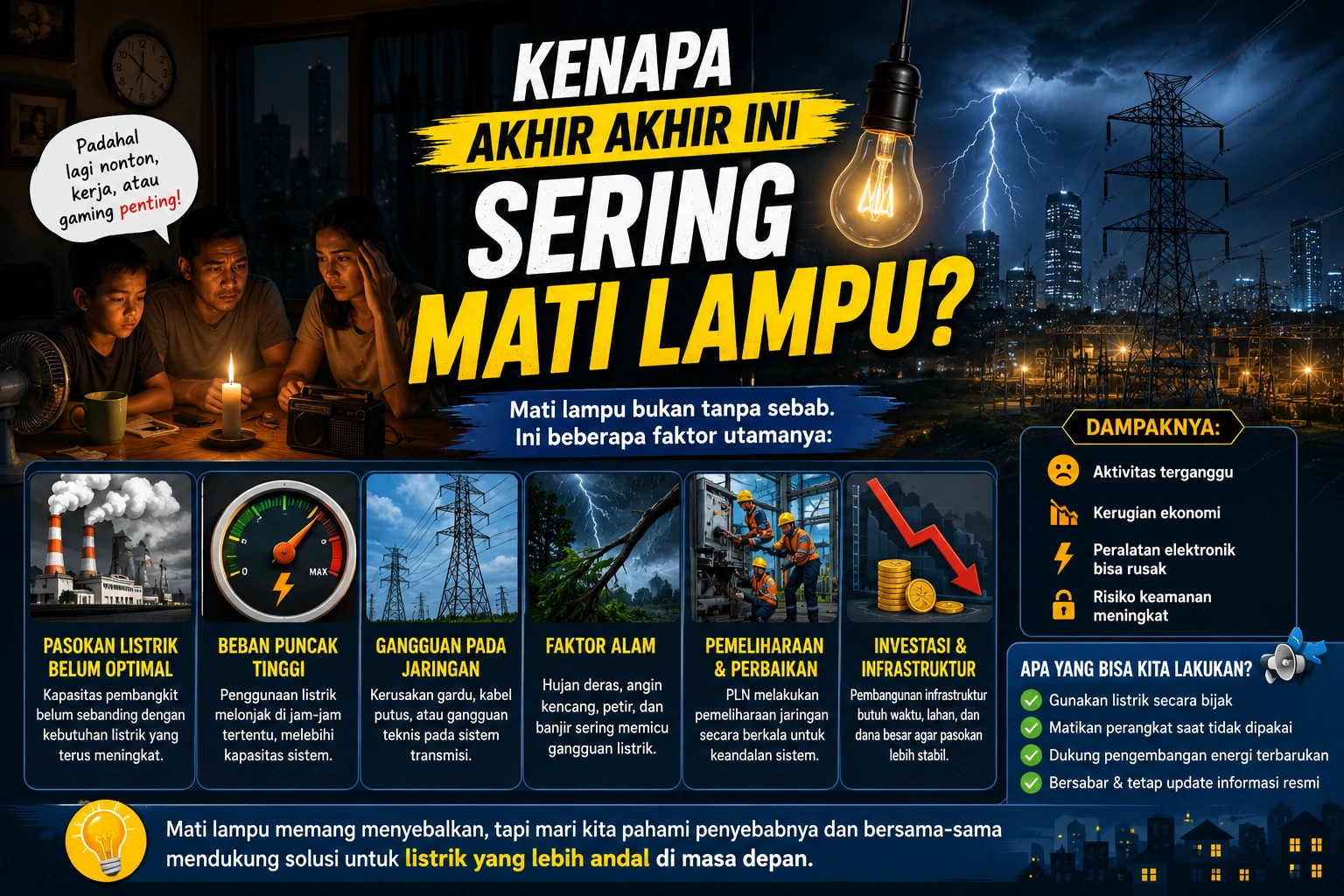 kenapa akhir akhir ini sering mati lampu