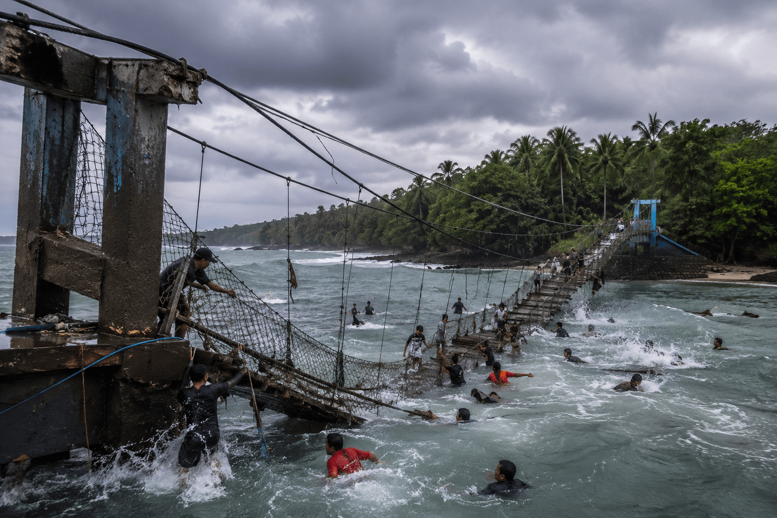 Jembatan Gantung Pangandaran Ambruk